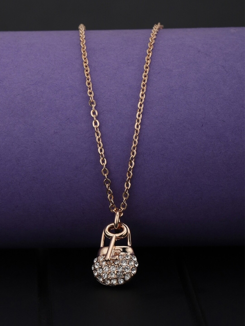 

Carlton London Rose Gold & White Brass Gold-Plated Necklace
