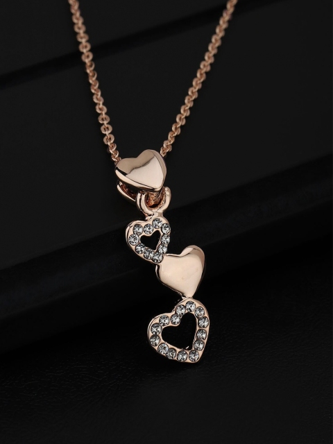 

Carlton London White & Rose Gold Rose Gold-Plated Necklace