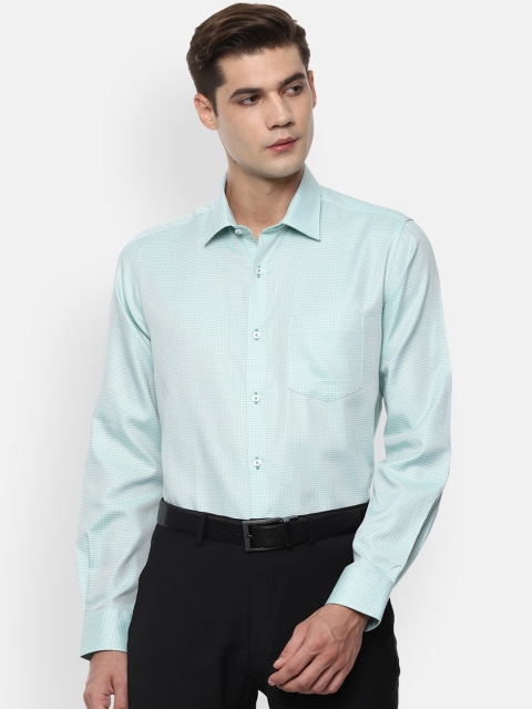 

Van Heusen Men Green Textured Formal Shirt