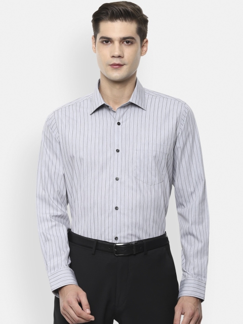 

Van Heusen Men Grey Striped Formal Shirt