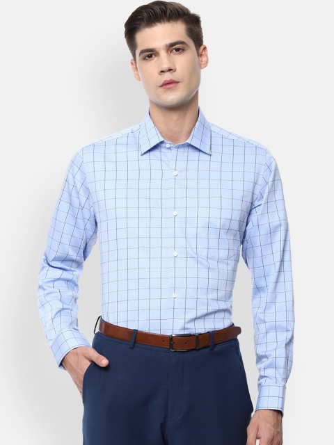 

Van Heusen Men Blue Checked Formal Shirt