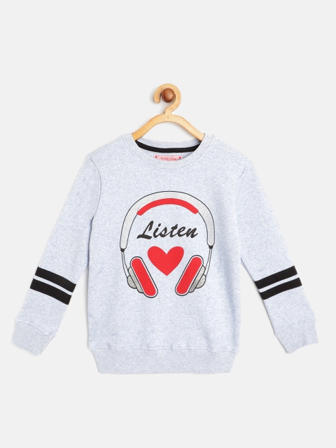 

White Snow Girls Blue & Red Printed Sweatshirt