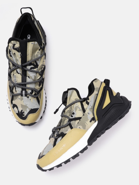 

ADIDAS Originals Men Green & Black Zk 2k Boost Utility GTS Camouflage Print Sneakers