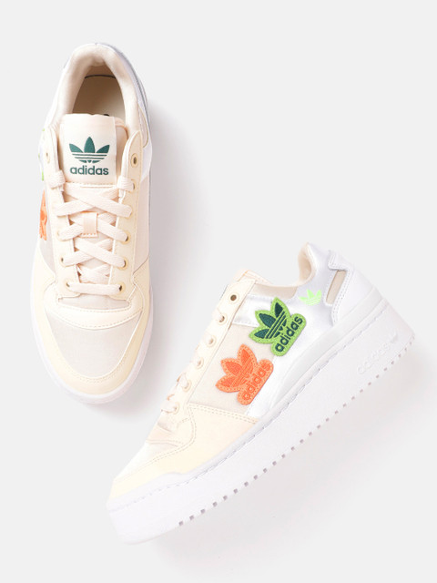 

ADIDAS Originals Women White & Cream-Coloured Forum Bold Flatform Sneakers