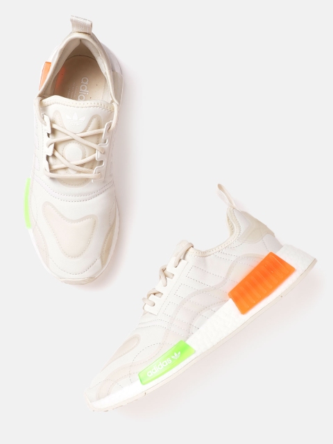 

ADIDAS Originals Men White Colourblocked NMD_R1 Sneakers, Off white