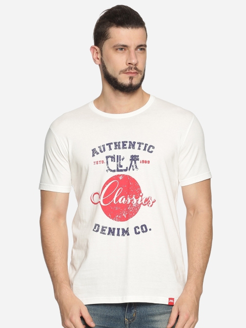 

MASH UNLIMITED Men White Typography Printed Slim Fit T-shirt