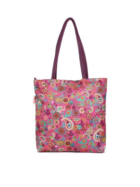 

Chumbak Pink Paisley Print Tote Bag