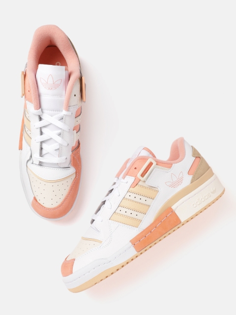 

ADIDAS Originals Men White & Peach-Coloured Forum Exhibit Low Sustainable Sneakers