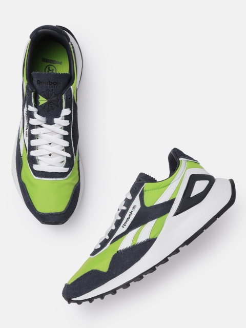

Reebok Classic Unisex Navy Blue & Green Colourblocked CL Legacy AZ Sneakers