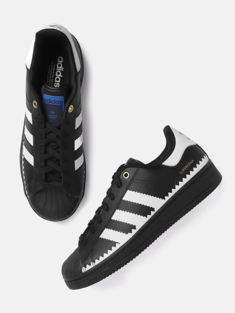 

ADIDAS Originals Men Black & White Superstar OT Tech Striped Sneakers