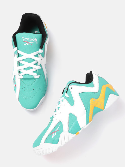 

Reebok Classic Men Sea Green & White Kamikaze II Low Colourblocked Sneakers