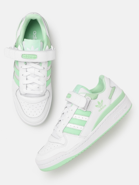 

ADIDAS Originals Women White & Sea Green Colourblocked Forum Low Leather Sneakers
