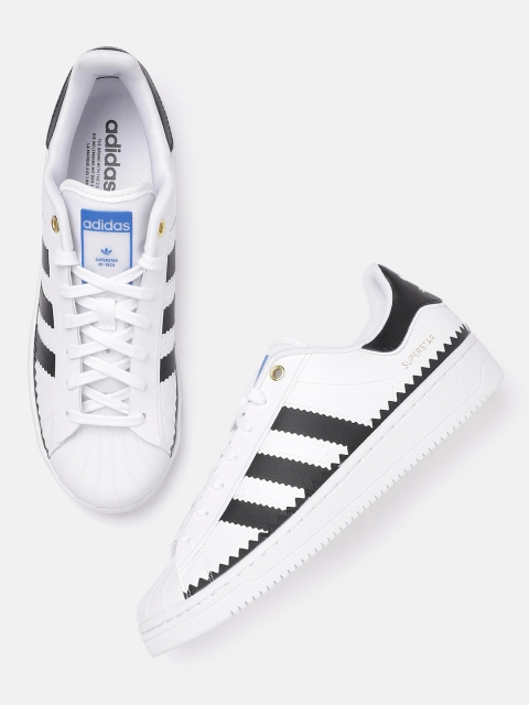 

ADIDAS Originals Men White & Black Striped Superstar OT Tech Sneakers