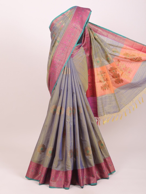 

Pothys Purple & Pink Ethnic Motifs Zari Saree