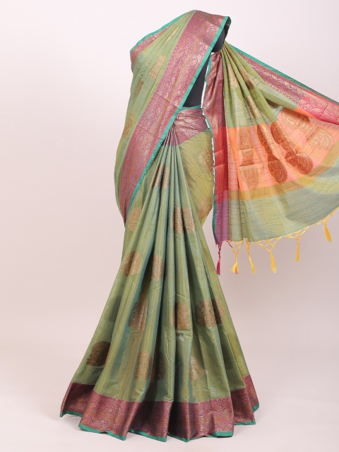 

Pothys Green & Purple Woven Design Saree