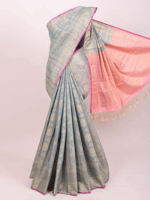 

Pothys Grey & Gold-Toned Woven Design Saree