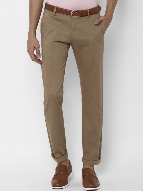 

Allen Solly Men Solid Brown Slim Fit Trousers