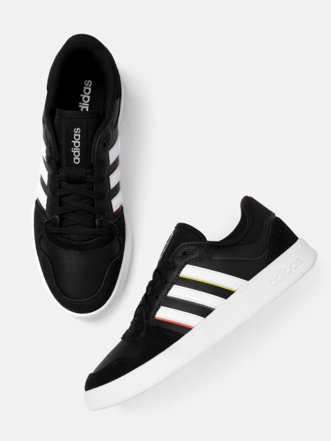 

ADIDAS Men Black Solid Leather Breaknet Plus Sneakers