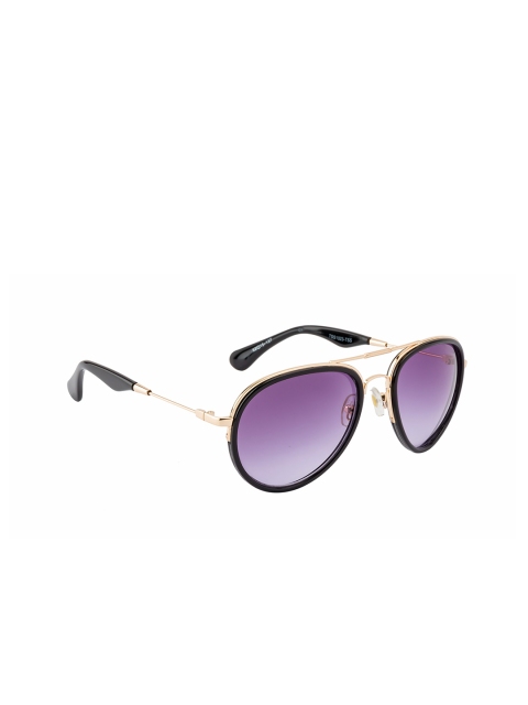 

Ted Smith Unisex Purple & Gold-Toned Full Rim Aviator Sunglasses