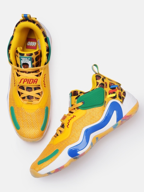 

ADIDAS Unisex Yellow Mesh D.O.N. Issue 3 Basketball Shoes