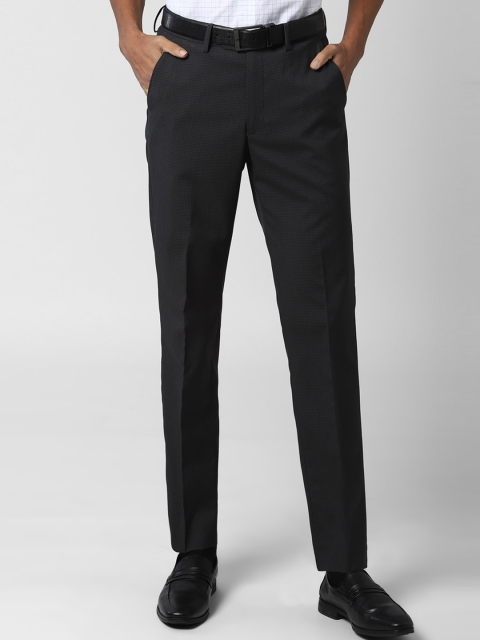 

Peter England Men Checked Grey Slim Fit Formal Trousers