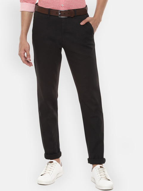 

Van Heusen Sport Men Black Pure Cotton Slim Fit Trousers