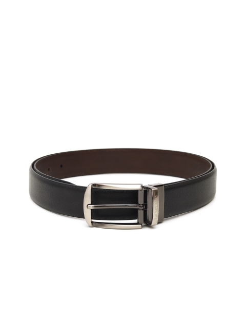 

Da Milano Men Black & Brown Textured Leather Reversible Belt