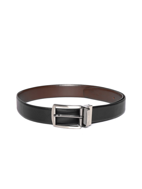 

Park Avenue Men Black & Coffee Brown Textured Leather Reversible Formal Belt