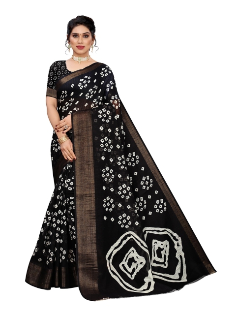 

KALINI Black & White Linen Blend Saree