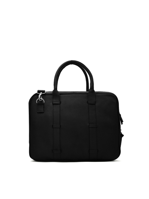 

San Frissco Unisex Black Leather Laptop Sleeve