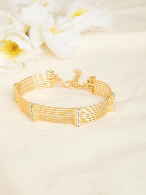 

INDYA Women Gold-Toned Stone Studded Bracelet