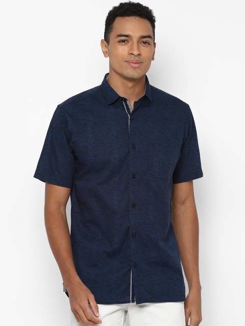 

Allen Solly Men Navy Blue Slim Fit Printed Casual Shirt