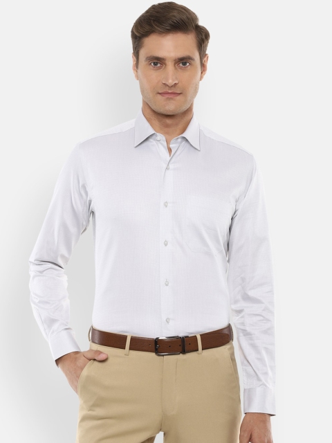 

Louis Philippe Men White Slim Fit Checked Casual Shirt