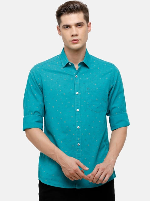 

CAVALLO by Linen Club Men Blue Printed Casual Shirt