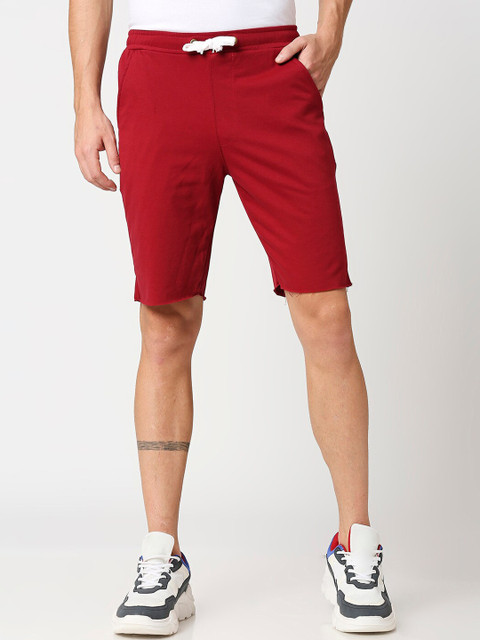 

Bewakoof Men Maroon Mid-Rise Shorts