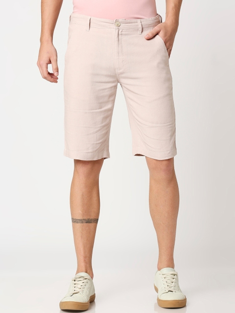 

Bewakoof Men Beige Mid-Rise Regular Shorts