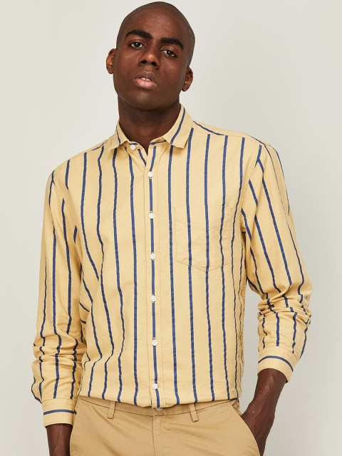 

CODE by Lifestyle Men Yellow Striped Casual Shirt