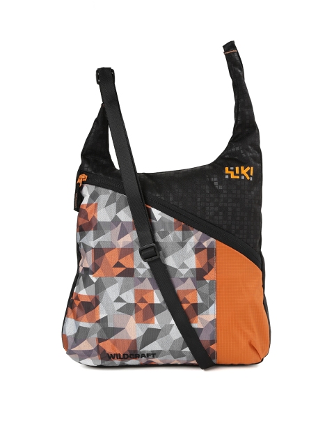 

Wiki by Wildcraft Men Orange & Black Printed Messenger Bag