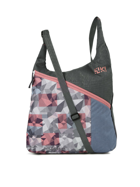 

Wiki by Wildcraft Men Grey & Pink Printed Messenger Bag