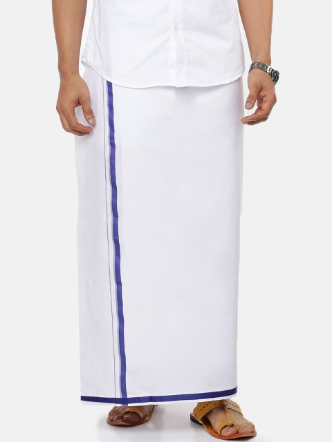 

RAMRAJ COTTON Men White Solid Pure Cotton Dhoti