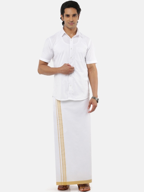 

Ramraj Men White Solid Pure Cotton Dhoti