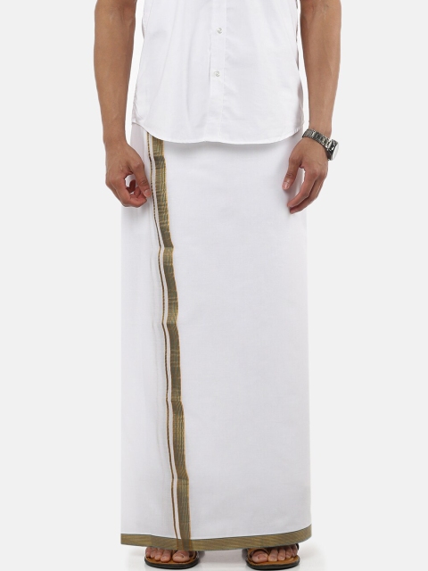 

RAMRAJ COTTON Men White Solid Pure Cotton Dhoti