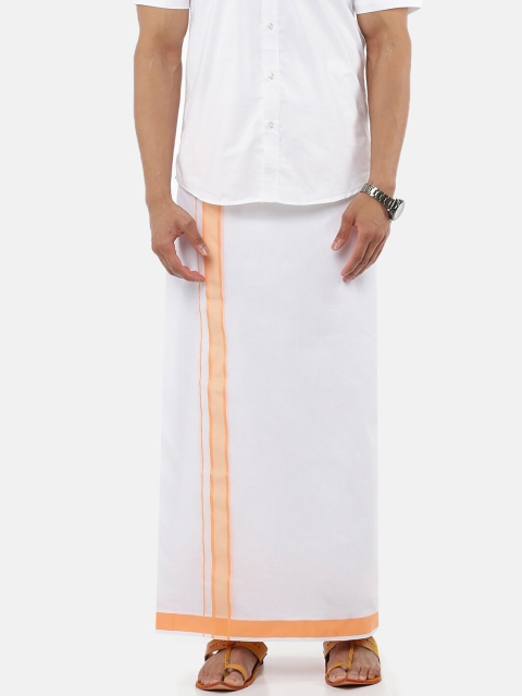 

RAMRAJ COTTON Men White Solid Pure Cotton Dhoti