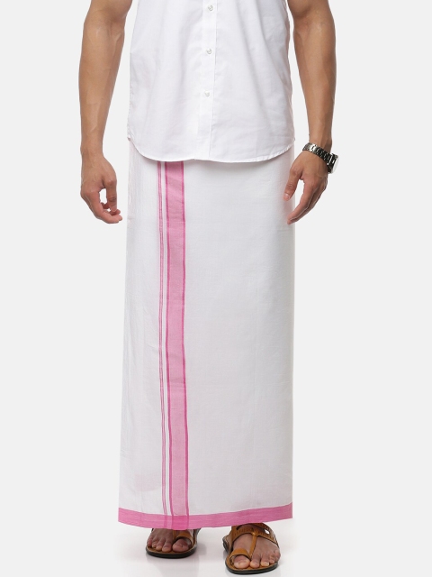 

RAMRAJ COTTON Men White Solid Pure Cotton Dhoti