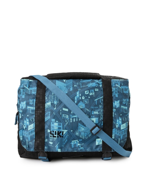 

Wiki by Wildcraft Men Blue & Black Printed Messenger Bag