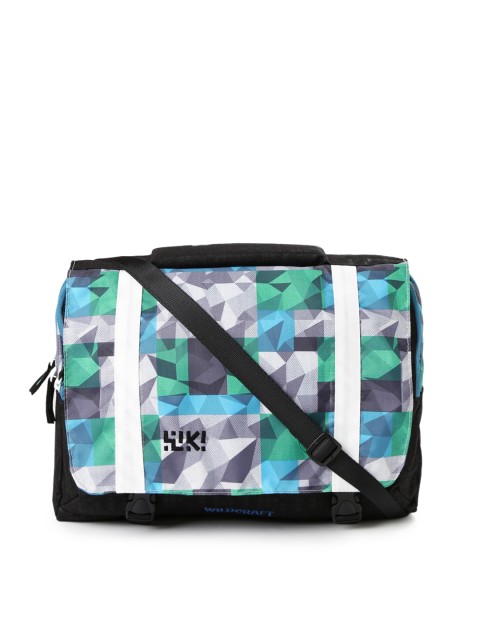 

Wiki by Wildcraft Men Black Printed Messenger Bag