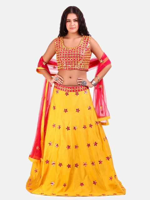 

Grancy Women Mustard & Red Lehenga Choli Set