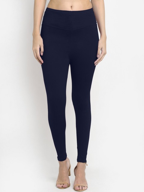 

NEUDIS Women Navy Blue Solid Ankle-Length Leggings