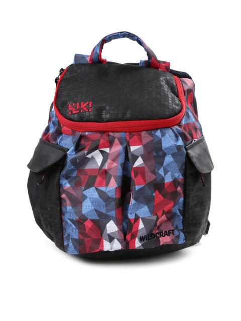 

Wiki by Wildcraft Kids Black Printed Backpack