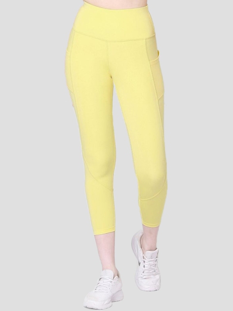 

Silvertraq Women Yellow Comfort-Fit Sports Tights